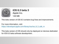 加入ApplePay 苹果发布iOS8.3 beta3版
