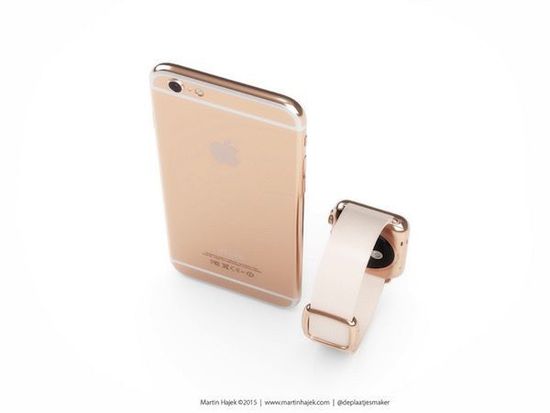 玫瑰金iPhone6s首曝光，搭配AppleWatch