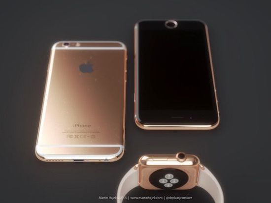 玫瑰金iPhone6s首曝光，搭配AppleWatch