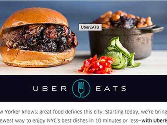 十分钟外卖上门 Uber送餐服务杀进纽约