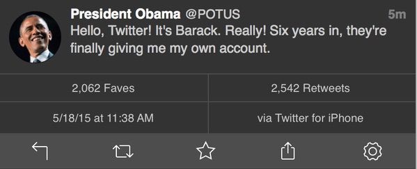 奥巴马开推特了，原来他也用iPhone