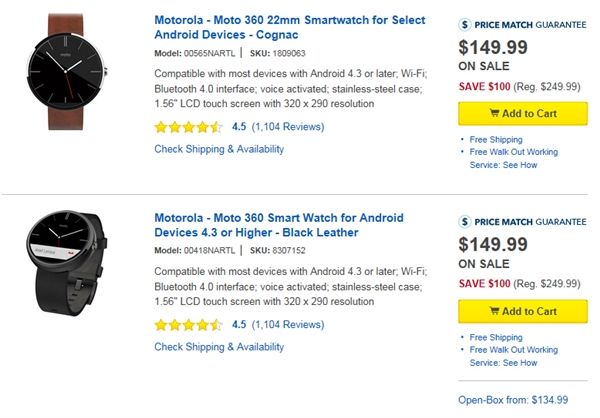 Moto 360售价腰斩：迄今最美智能表