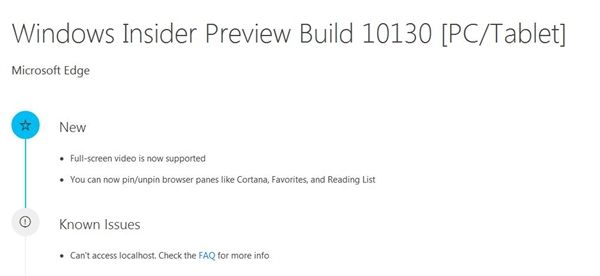 Windows 10 Edge浏览器新特性：全屏播放
