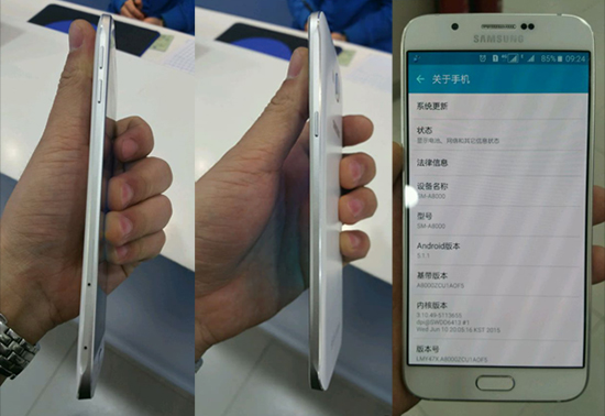 三星全金属新机A8遭曝光 像极了Galaxy S6