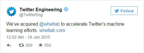 Twitter收购Whetlab 也要玩人工智能吗？