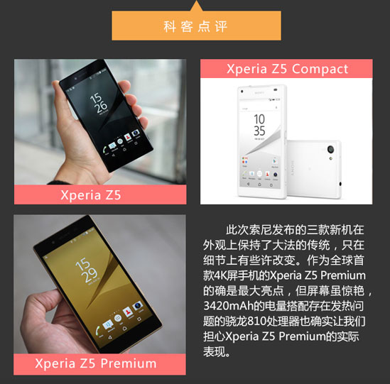 图姐：一图读懂索尼Xperia Z5三新机