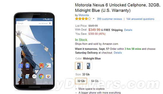 清仓甩卖！Nexus 6连降300美元
