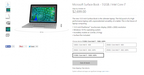 Surface Book美国销售火爆，顶配版已售罄 