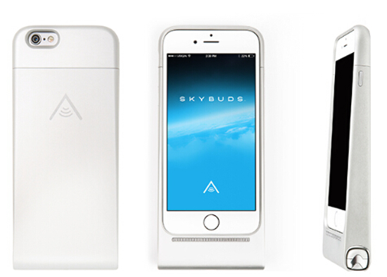 Skybuds运动耳机，结合iPhone手机壳充电
