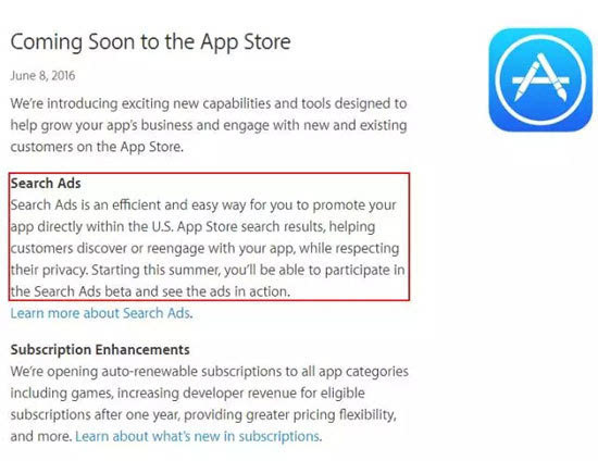 苹果无惧搜索引擎竞价负面！宣布试推App Store搜索广告