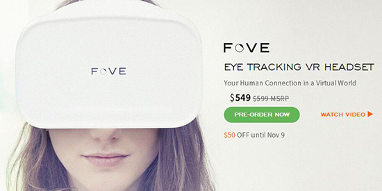 眼睛操控 全球首款眼球追踪头显FOVE 0开放预订 