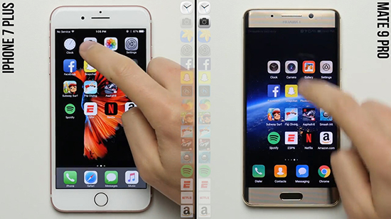 iPhone 7 Plus对比Mate 9 Pro：速度差10秒