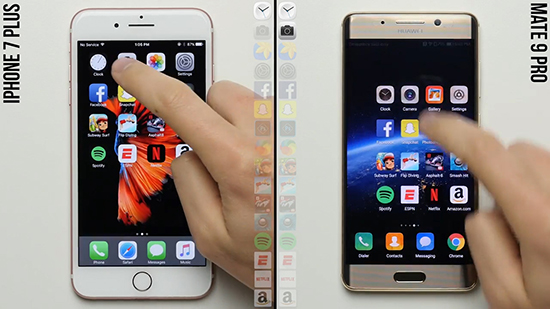 iPhone 7 Plus对比Mate 9 Pro：速度差10秒