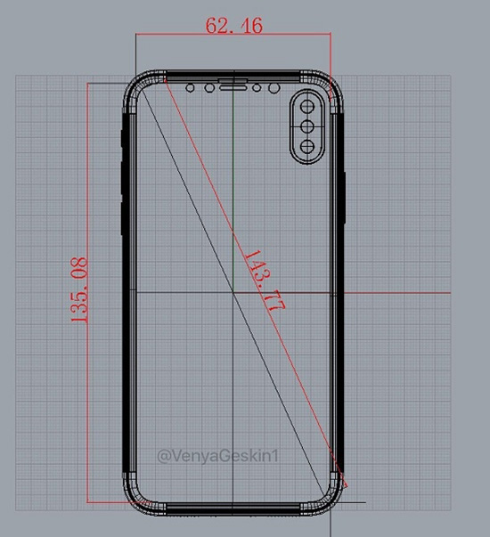 让人放心的iPhone 8设计图泄漏：5.66寸屏 背后无指纹