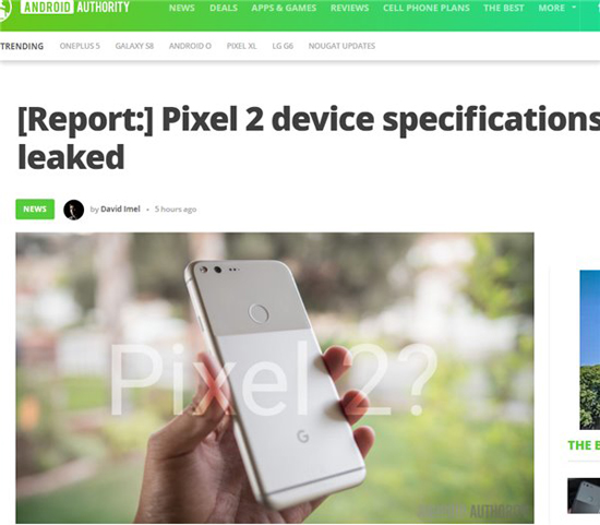 谷歌Pixel 2外形/配置曝光：首发Android 8.0