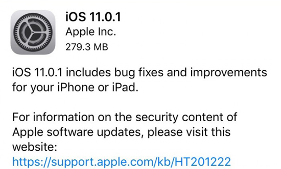 iOS 11.0.1今日凌晨正式推送，改善发热和续航问题