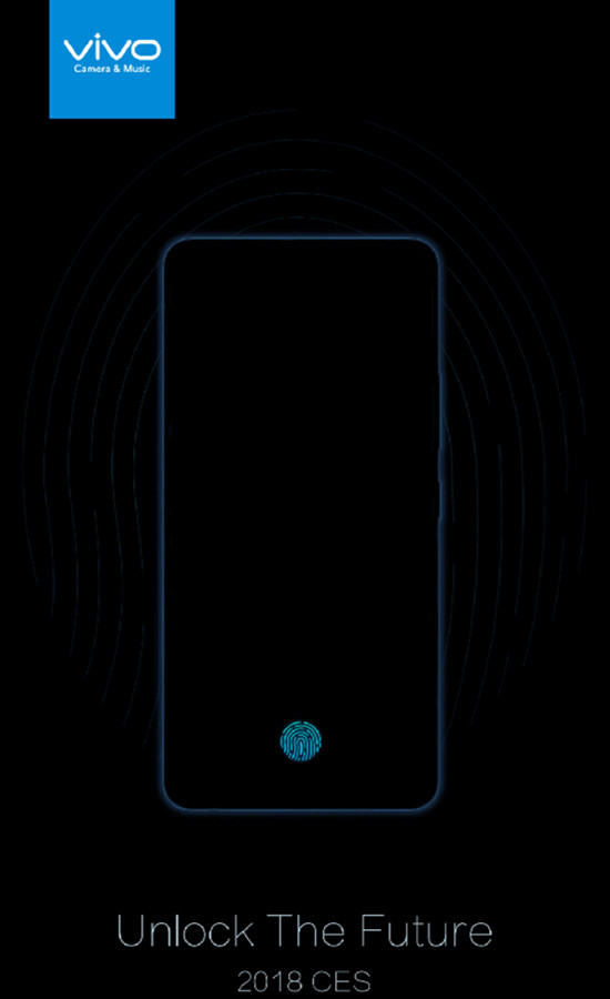 屏下指纹识别终于要来了！vivo放出预告：CES 2018见