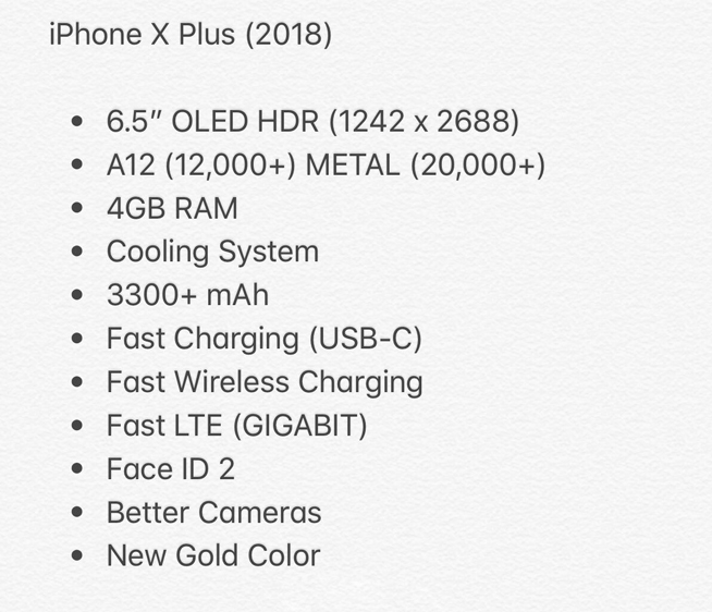 苹果新iPhone Xs Plus配置曝光：A12处理器加持 售价要破万