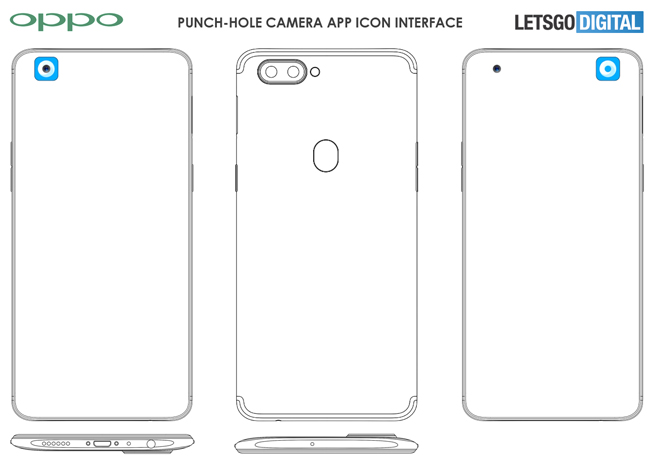 OPPO开孔屏新专利：把开孔融入到系统UI 你觉得这样好看吗？