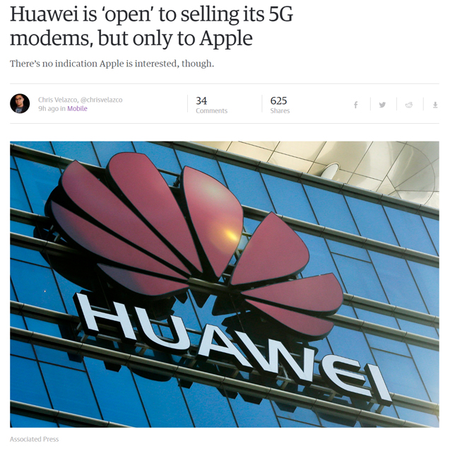 重磅：5G iPhone今年还有希望？传华为有意向苹果供应5G芯片